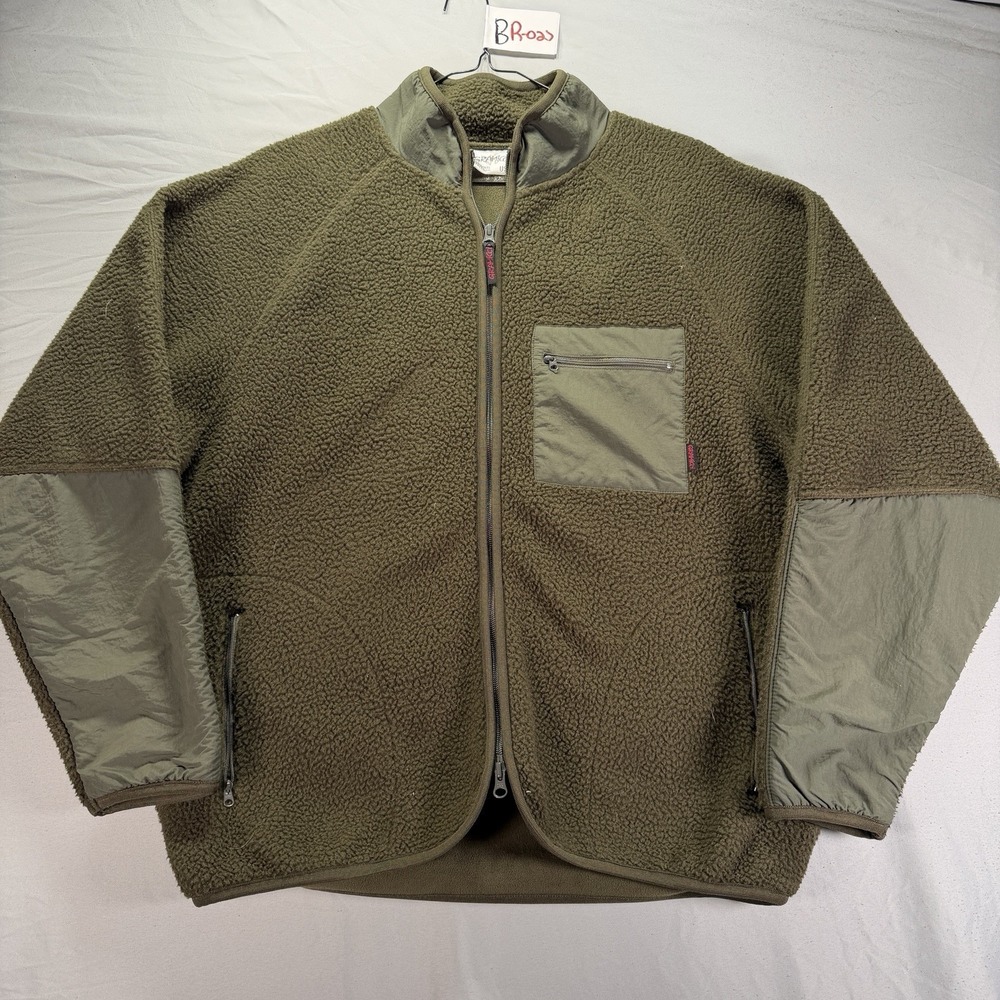 Olive Green Zip-Up Fleece Jacket - Unbranded